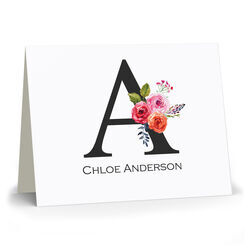 Floral Bunch Initial Note Cards